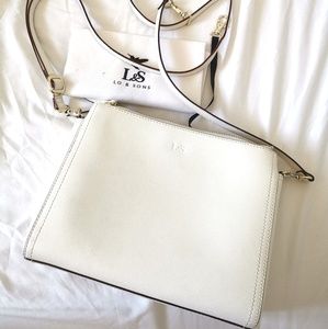 Lo & Sons Pearl White saffiano bag